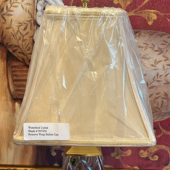 Waterford Crystal Finn Versailles Brass Table Lamp Authentic Waterford Shade - Picture 3 of 16